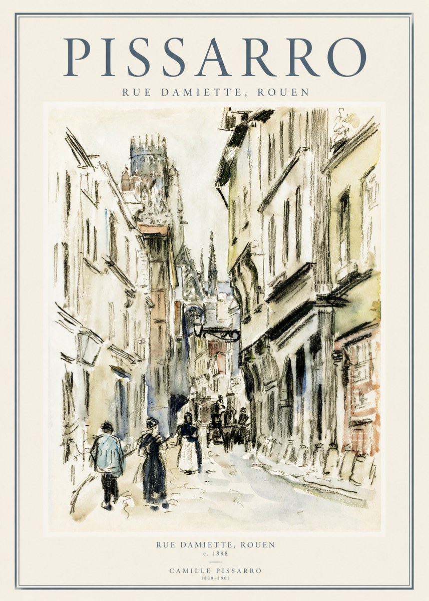 Pissarro Rue Damiette, Rouen No1 - Póster