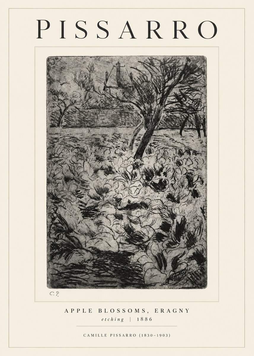 Pissarro Apple Blossoms, Eragny No1 - Póster