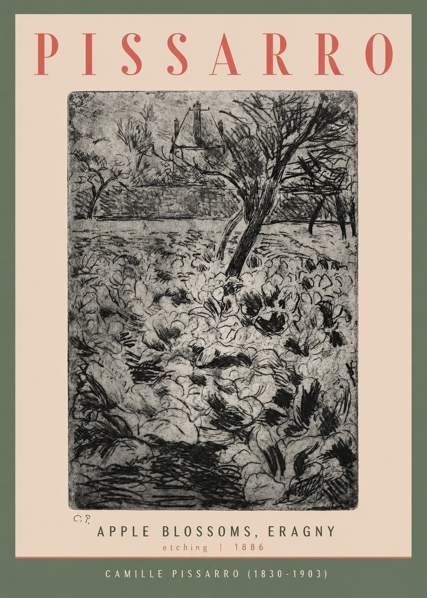 Pissarro Apple Blossoms, Eragny No2 - Póster