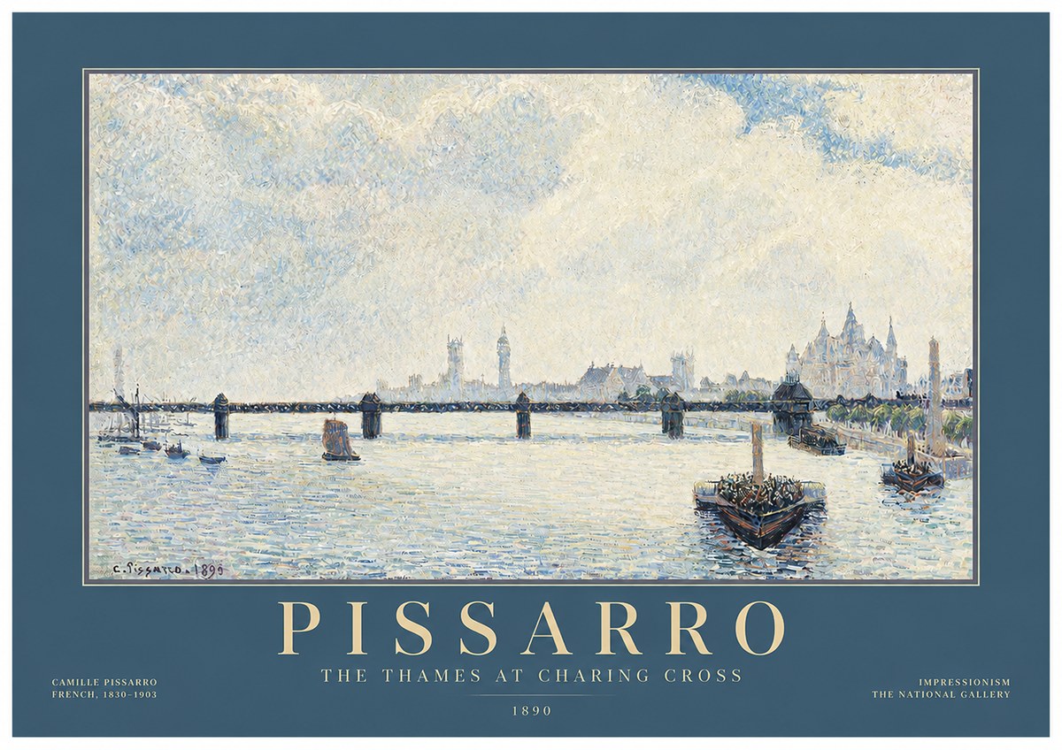 Pissarro The Thames at Charing Cross No2 - Póster