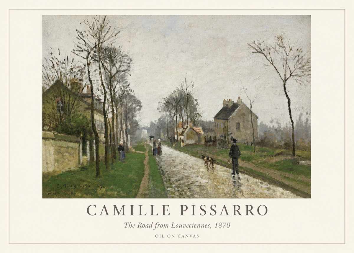 Pissarro The Road from Louveciennes, 1870 No1 - Póster