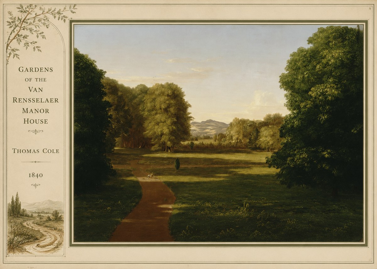 Thomas Cole Gardens of the Van Rensselaer Manor House No2 - Póster