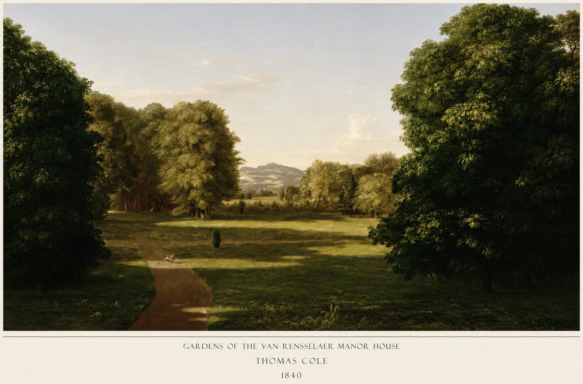 Thomas Cole Gardens of the Van Rensselaer Manor House No5 - Póster