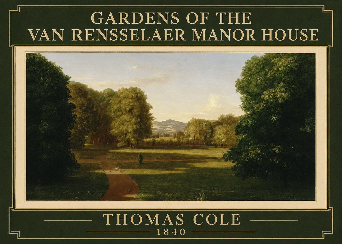 Thomas Cole Gardens of the Van Rensselaer Manor House No6 - Póster