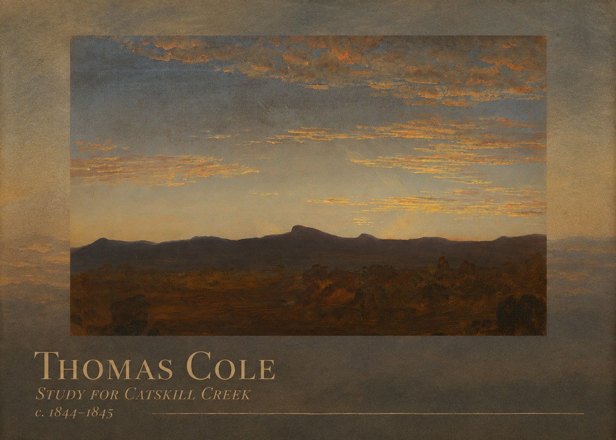 Thomas Cole Study for Catskill Creek I No2 - Póster