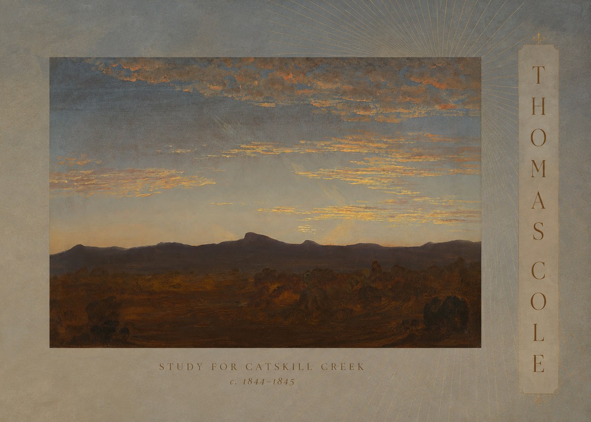 Thomas Cole Study for Catskill Creek I No3 - Póster