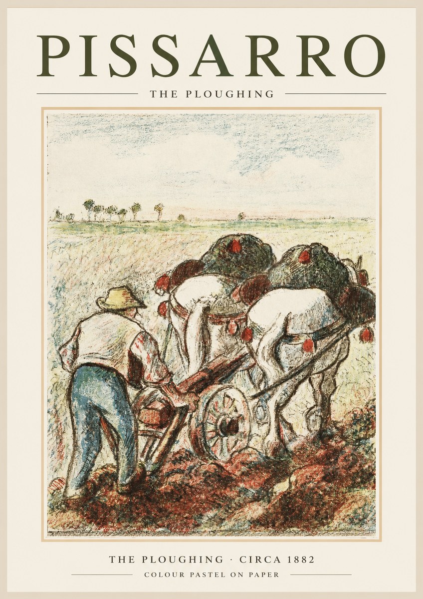 Pissarro The Ploughing No1 - Póster