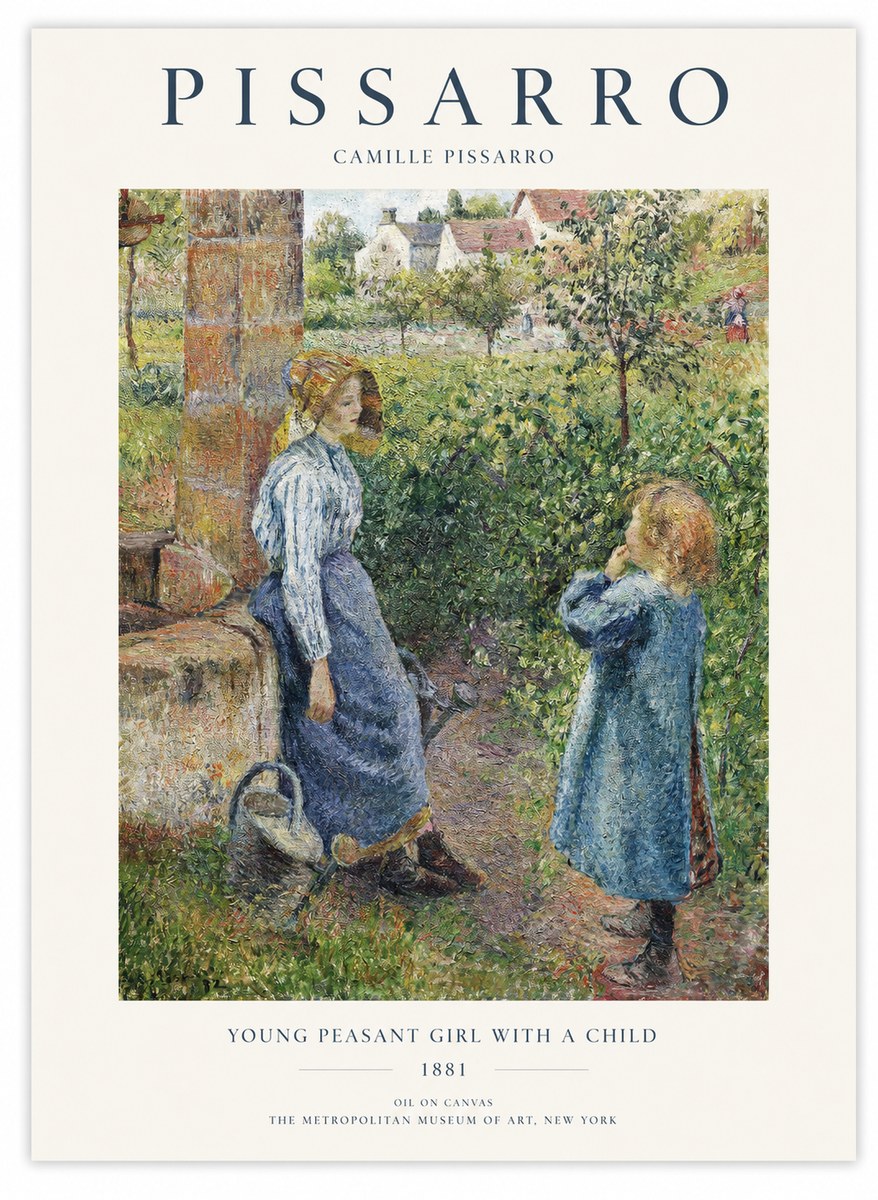 Pissarro Young Peasant Girl with a Child No1 - Póster