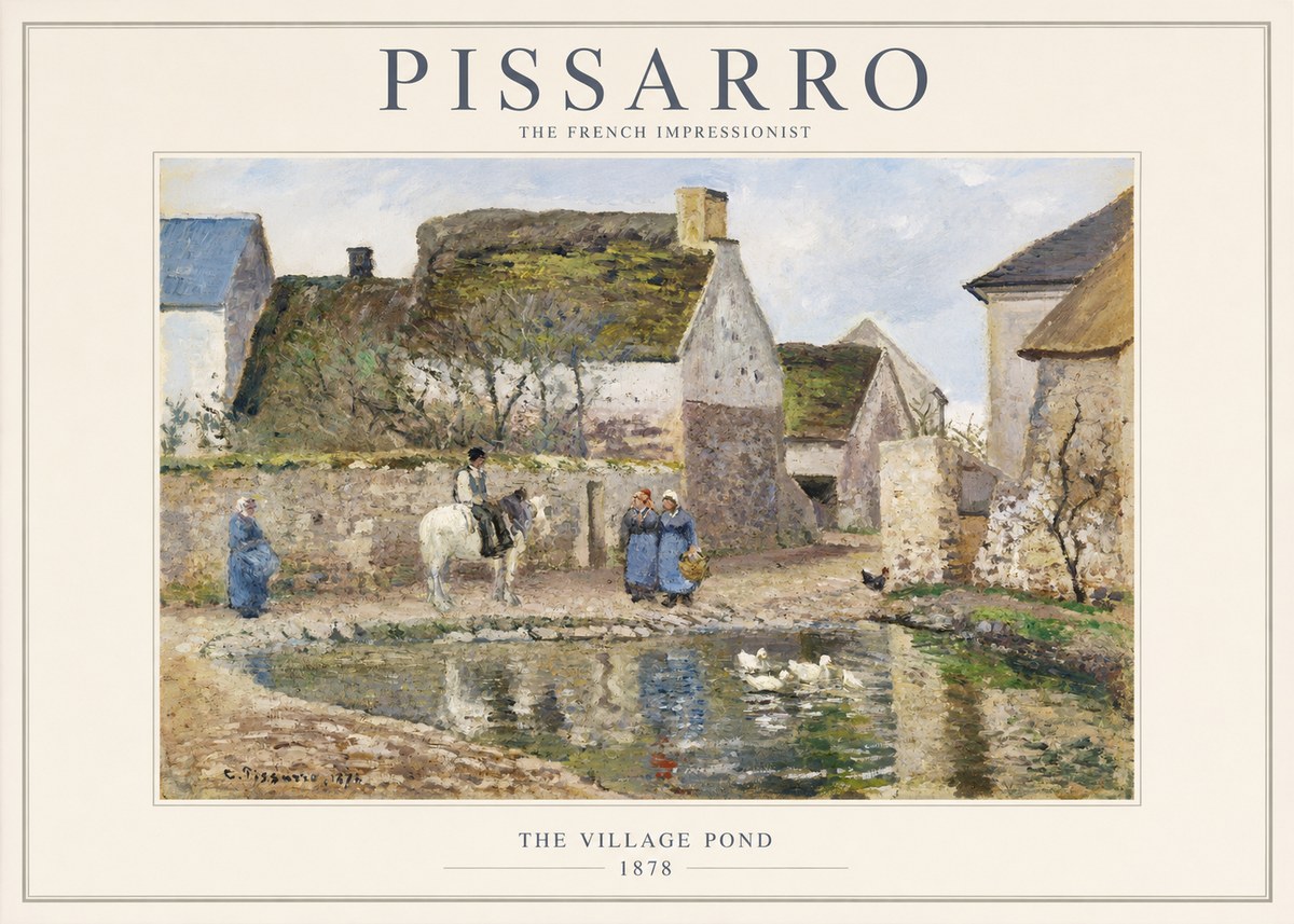 Pissarro The Village Pond No1 - Póster