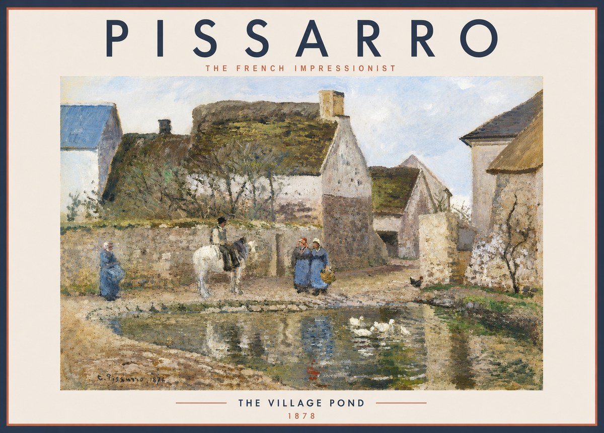 Pissarro The Village Pond No2 - Póster