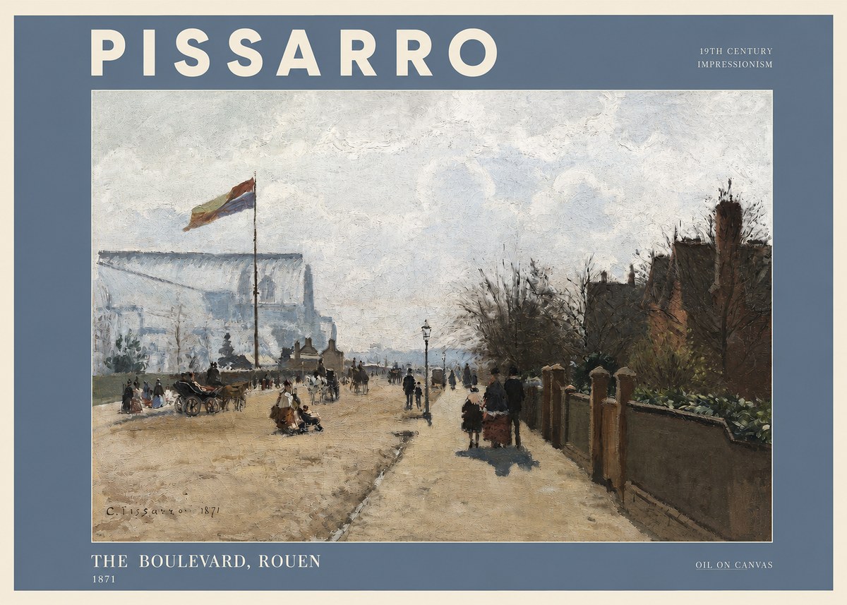 Pissarro The Boulevard, Rouen No2 - Póster
