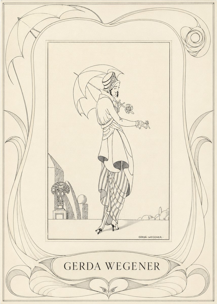 Gerda Wegener Elegant Figure with Parasol No3 - Póster