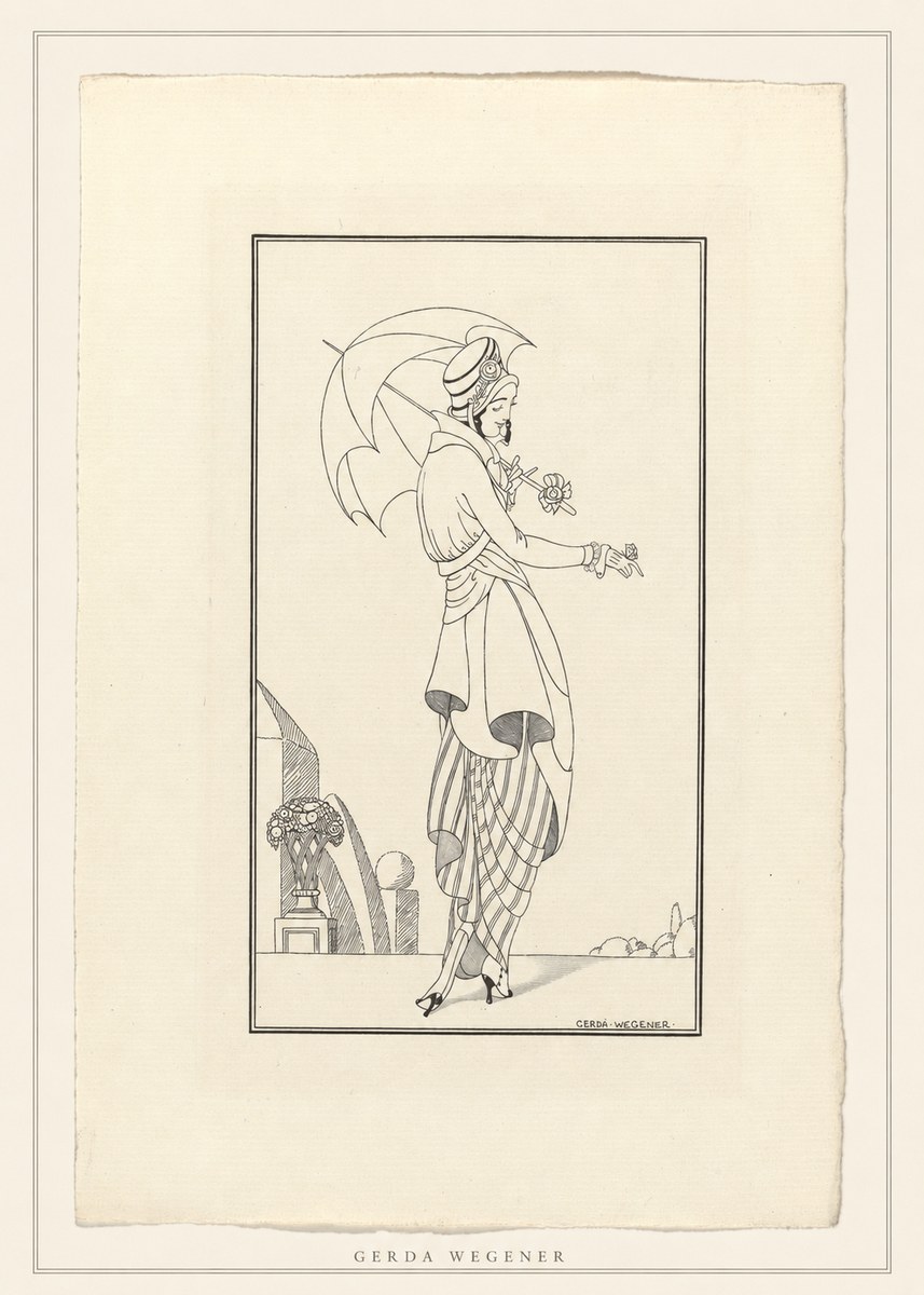 Gerda Wegener Elegant Figure with Parasol No4 - Póster