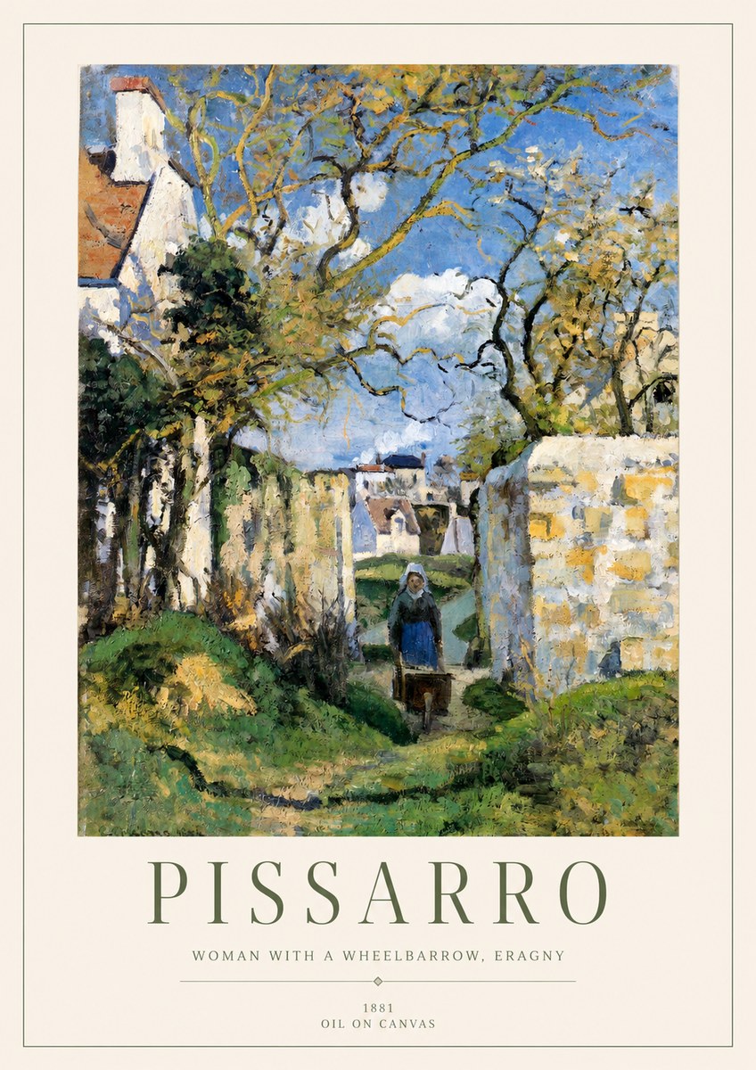 Pissarro Woman with a Wheelbarrow, Eragny No1 - Póster