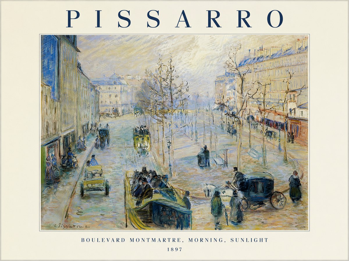 Pissarro Boulevard Montmartre, Morning, Sunlight I No1 - Póster