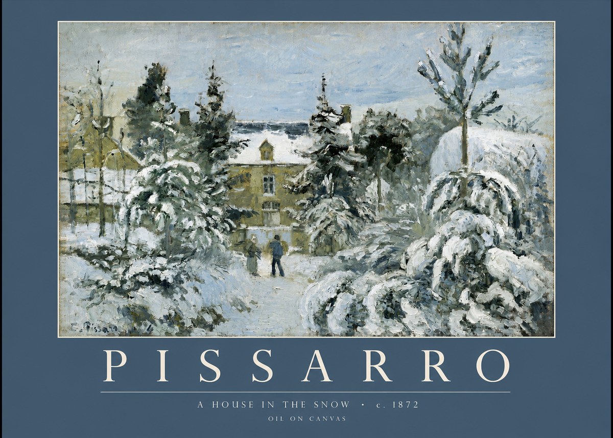 Pissarro The Entrance to the Village, Winter No2 - Póster