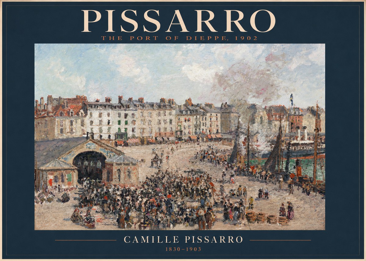Pissarro Dieppe, the Fish Market No2 - Póster