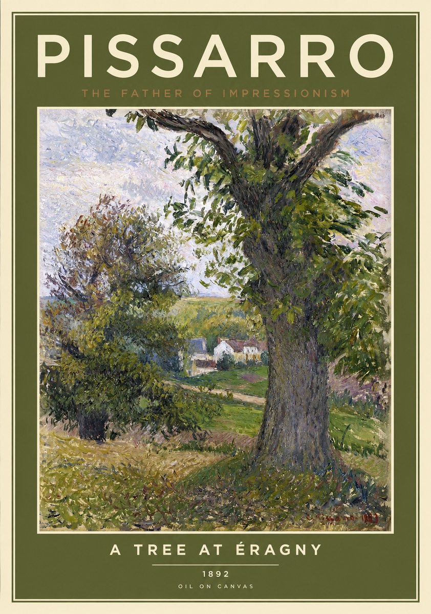 Pissarro The Oak at Éragny No2 - Póster