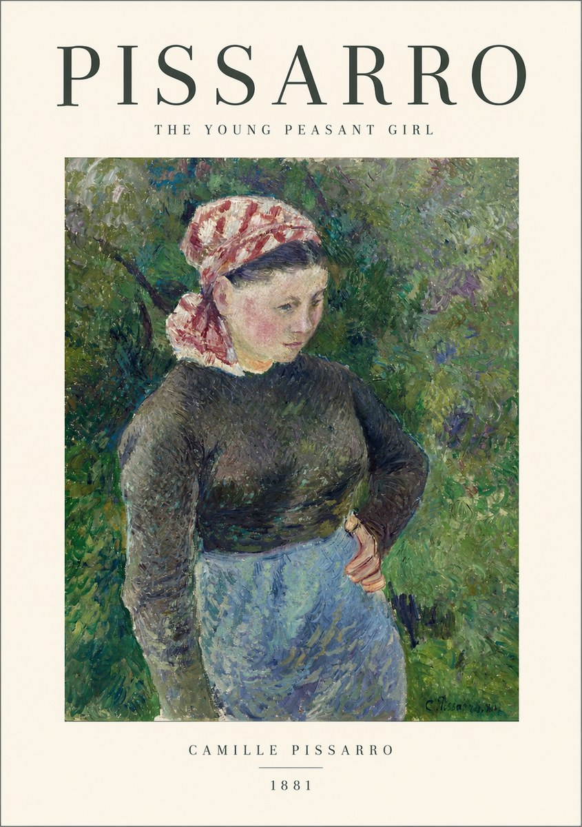 Pissarro The Young Peasant Girl No1 - Póster