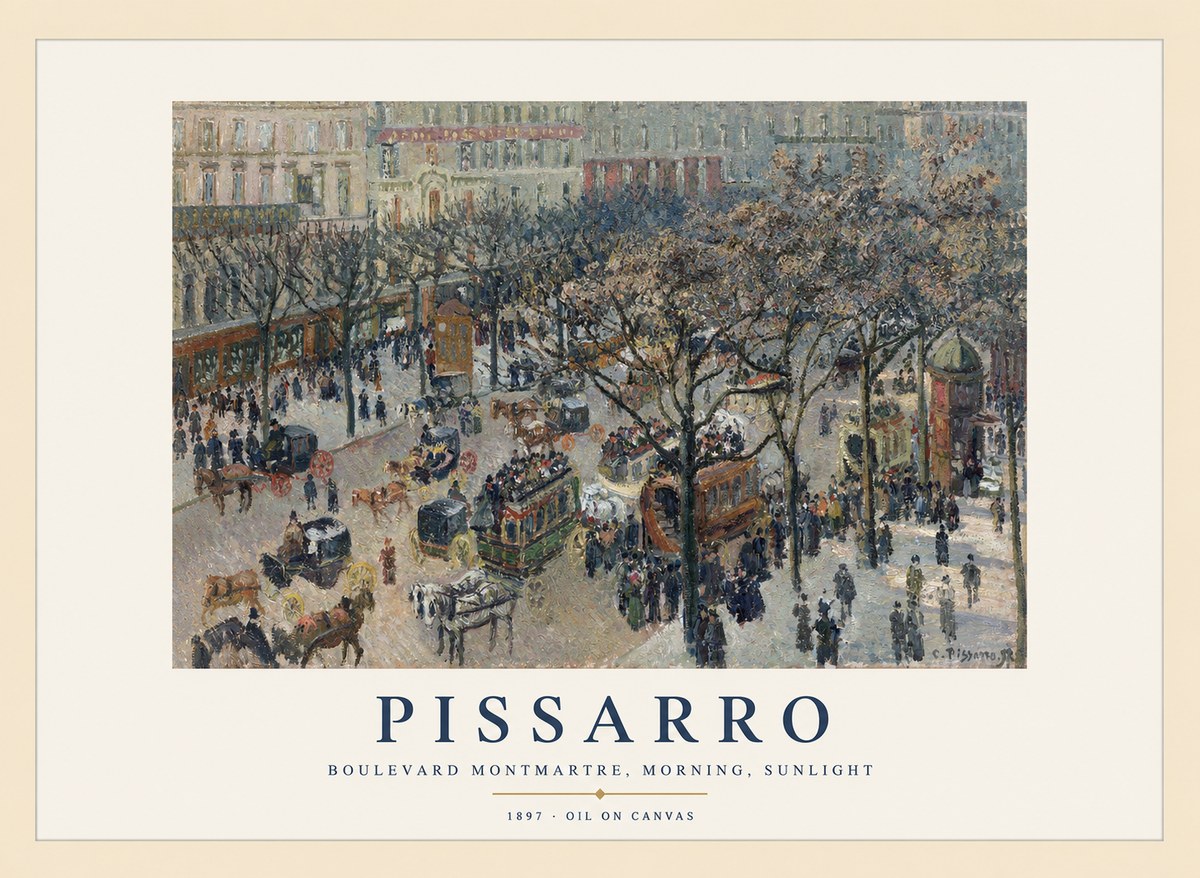 Pissarro Boulevard Montmartre, Morning, Sunlight II No1 - Póster