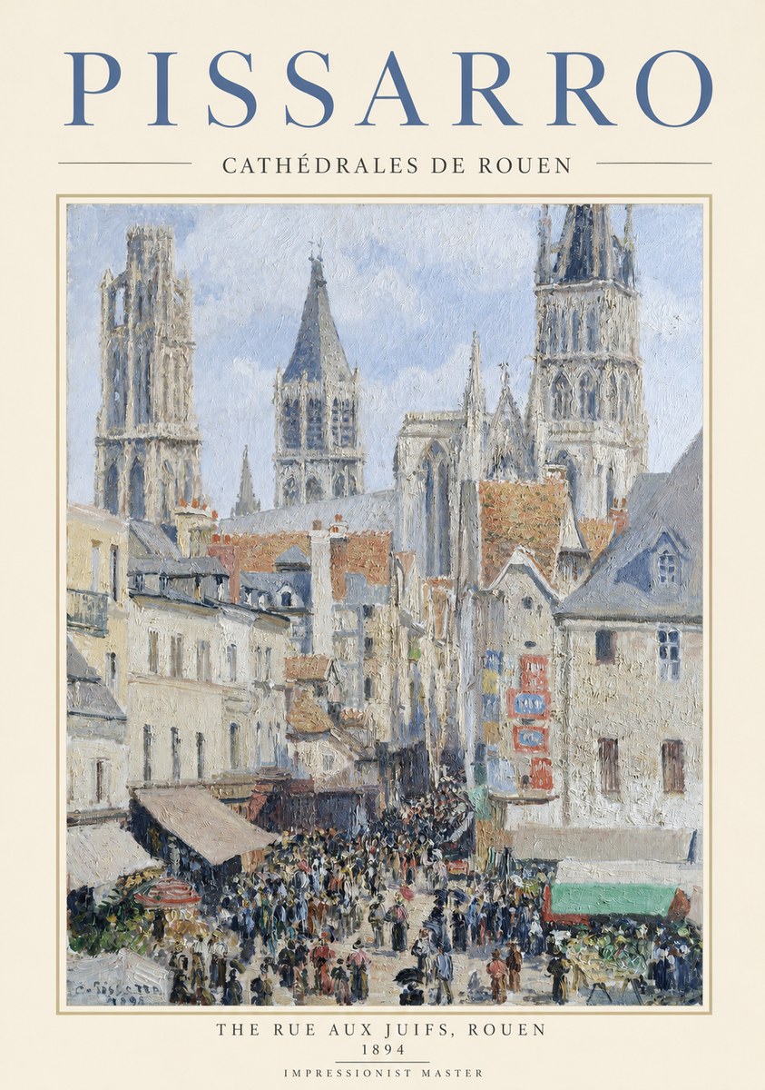 Pissarro The Rue Aux Juifs, Rouen No1 - Póster