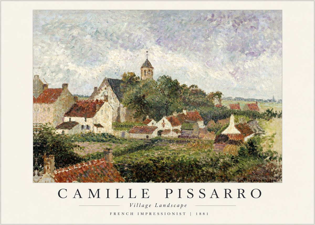 Pissarro French Village Landscape No2 - Póster