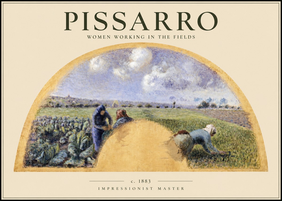 Pissarro Women Working in the Fields No2 - Póster