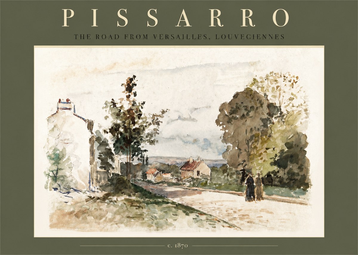 Pissarro The Road from Versailles, Louveciennes No2 - Póster