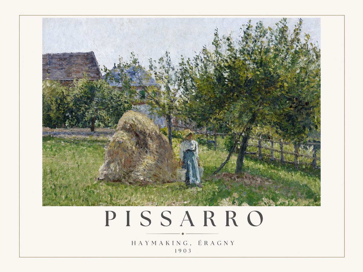 Pissarro Haymaking, Éragny No2 - Póster