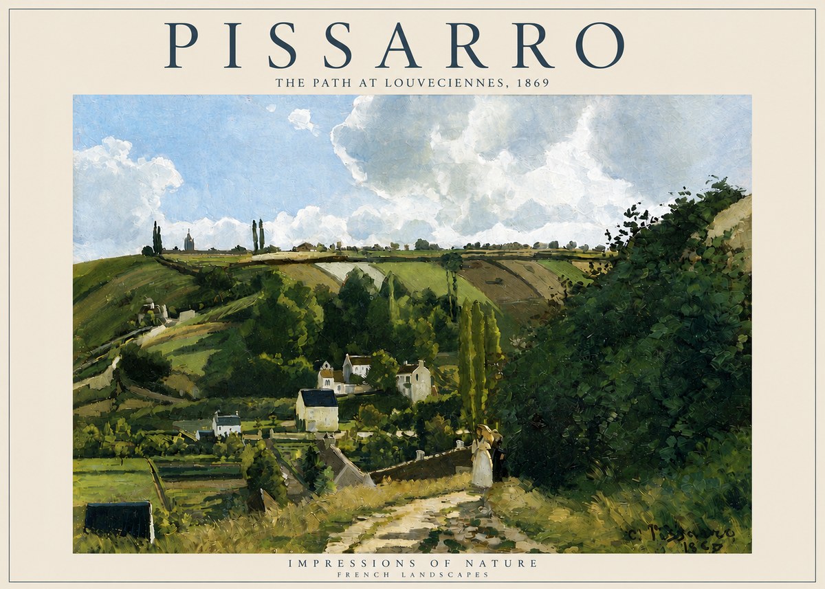 Pissarro The Path at Louveciennes, 1869 No6 - Póster
