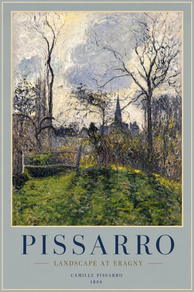Pissarro Landscape at Eragny No2 - Póster