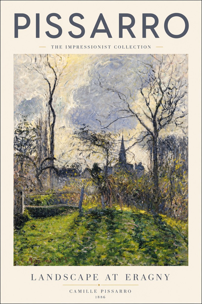 Pissarro Landscape at Eragny No3 - Póster