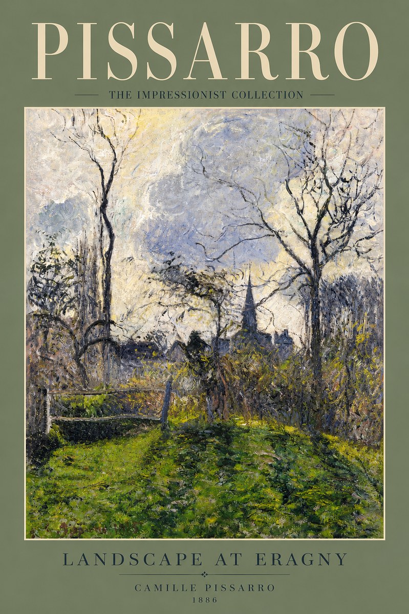 Pissarro Landscape at Eragny No4 - Póster