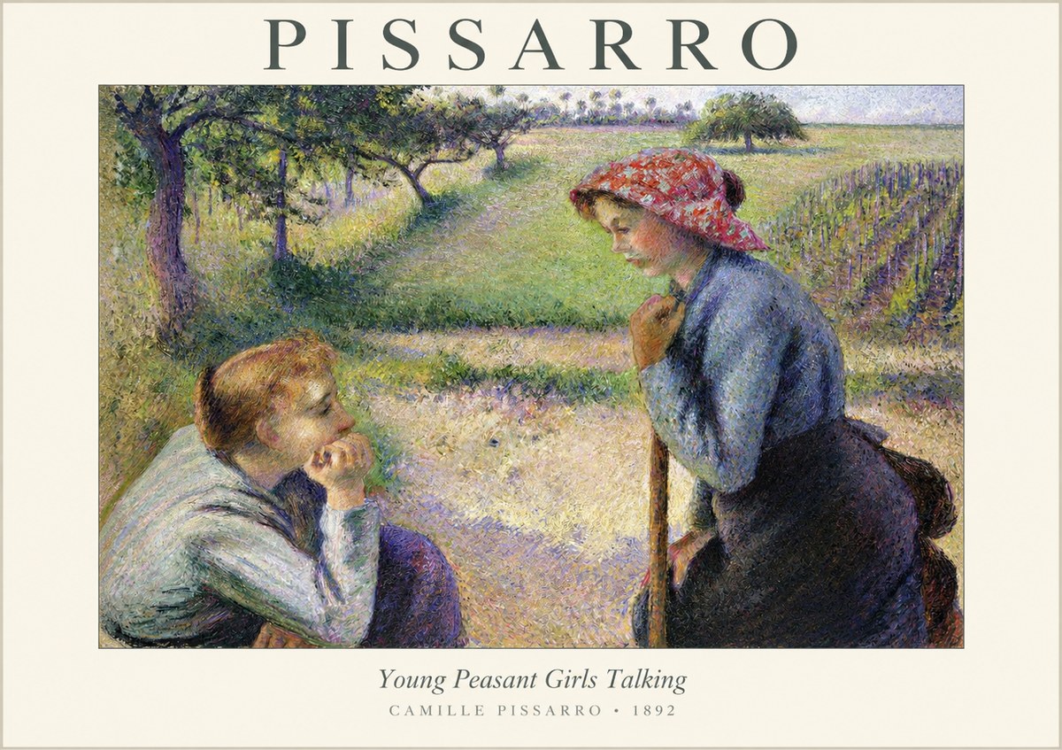 Pissarro Young Peasant Girls Talking No1 - Póster