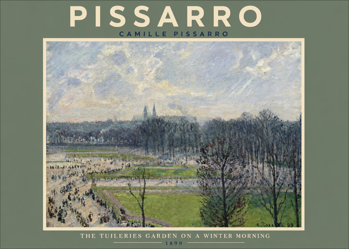 Pissarro The Tuileries Gardens, Cloudy Weather No2 - Póster