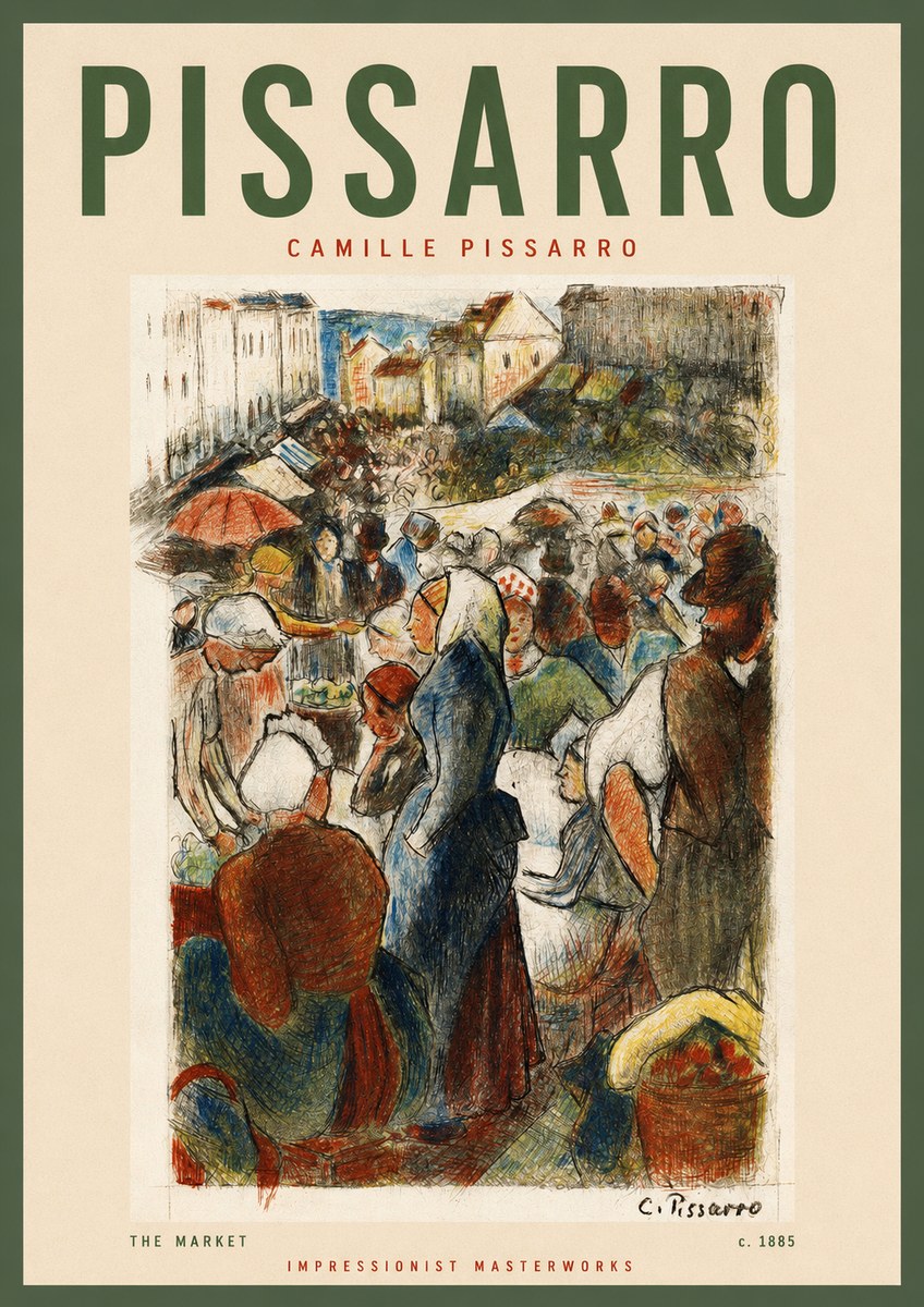 Pissarro The Market No2 - Póster