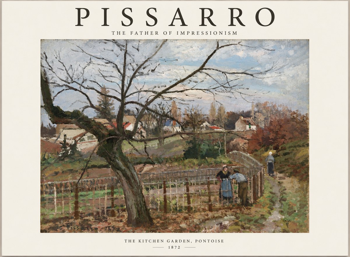 Pissarro The Kitchen Garden, Pontoise No1 - Póster