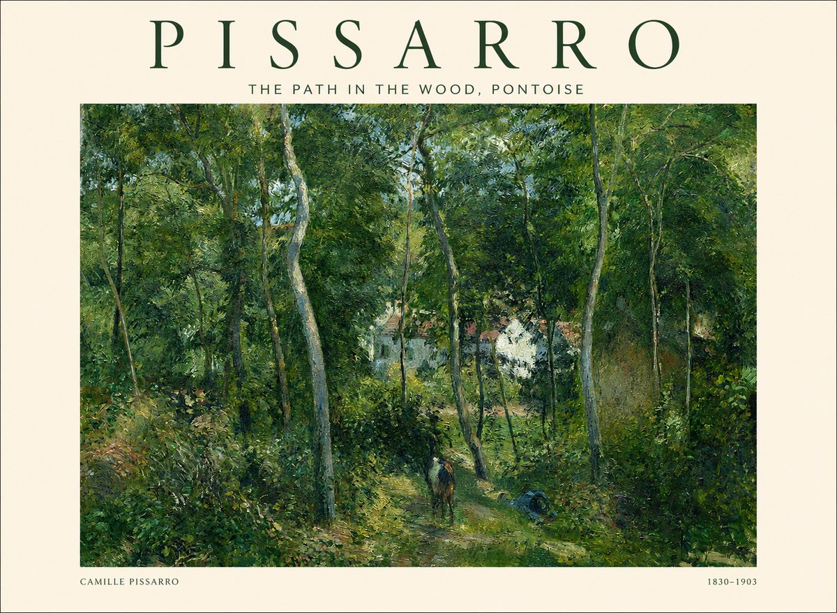 Pissarro The Path in the Wood, Pontoise No1 - Póster
