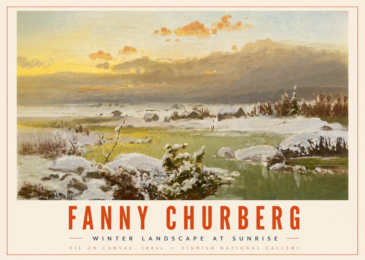 Fanny Churberg Winter Landscape at Sunrise No4 - Póster