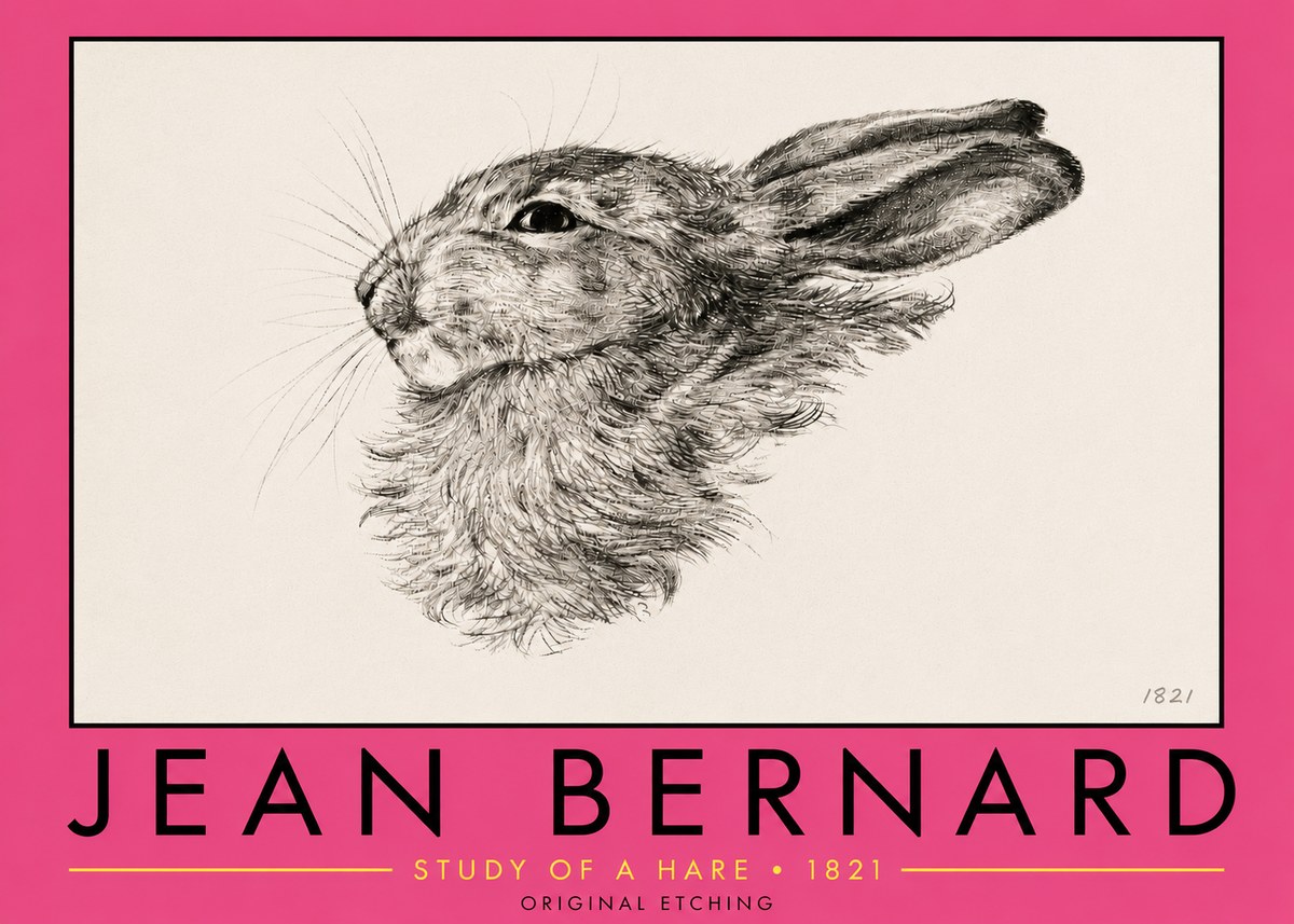 Jean Bernard Study of a Hare No5 - Póster