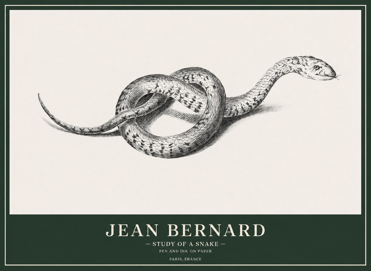 Jean Bernard Study of a Snake No1 - Póster
