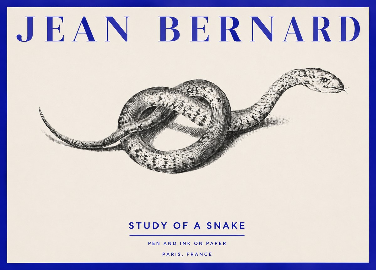 Jean Bernard Study of a Snake No2 - Póster