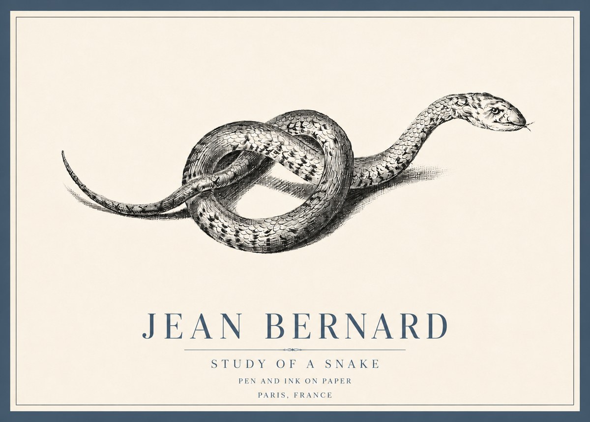 Jean Bernard Study of a Snake No4 - Póster