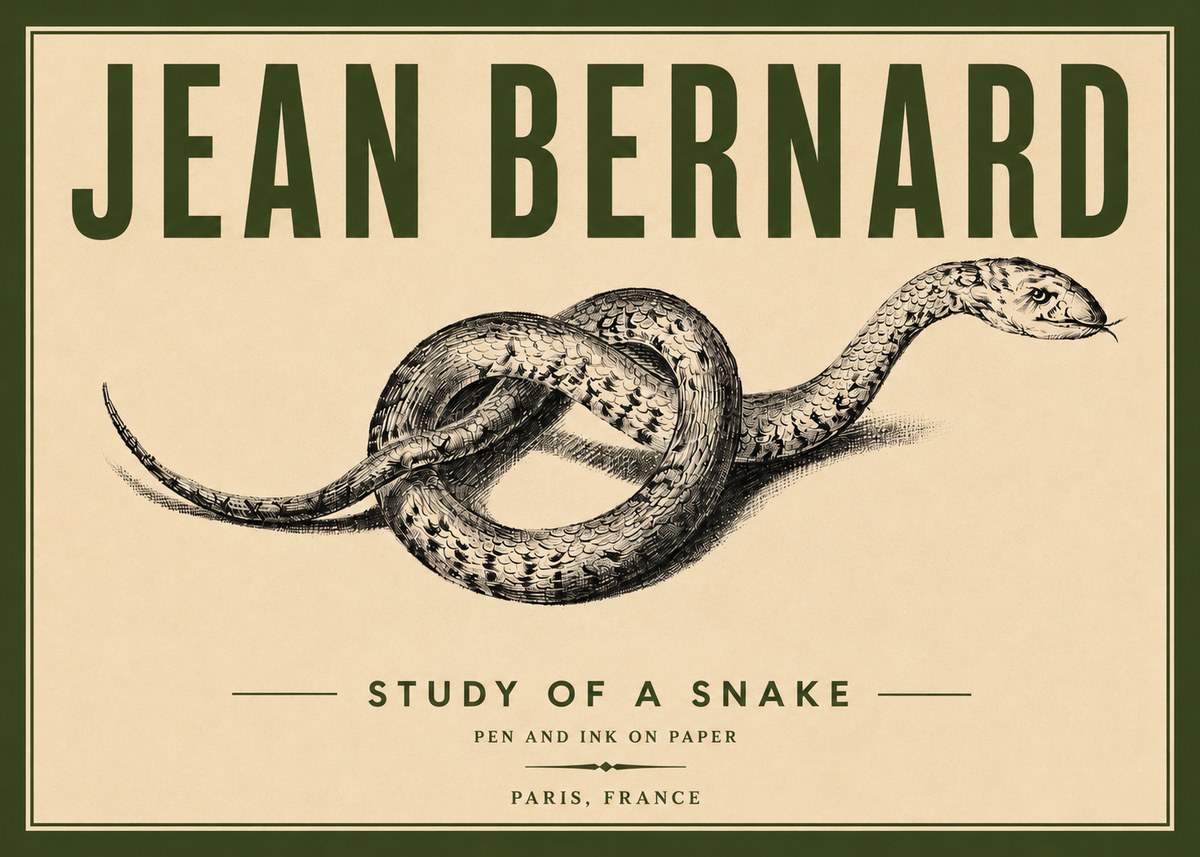 Jean Bernard Study of a Snake No6 - Póster