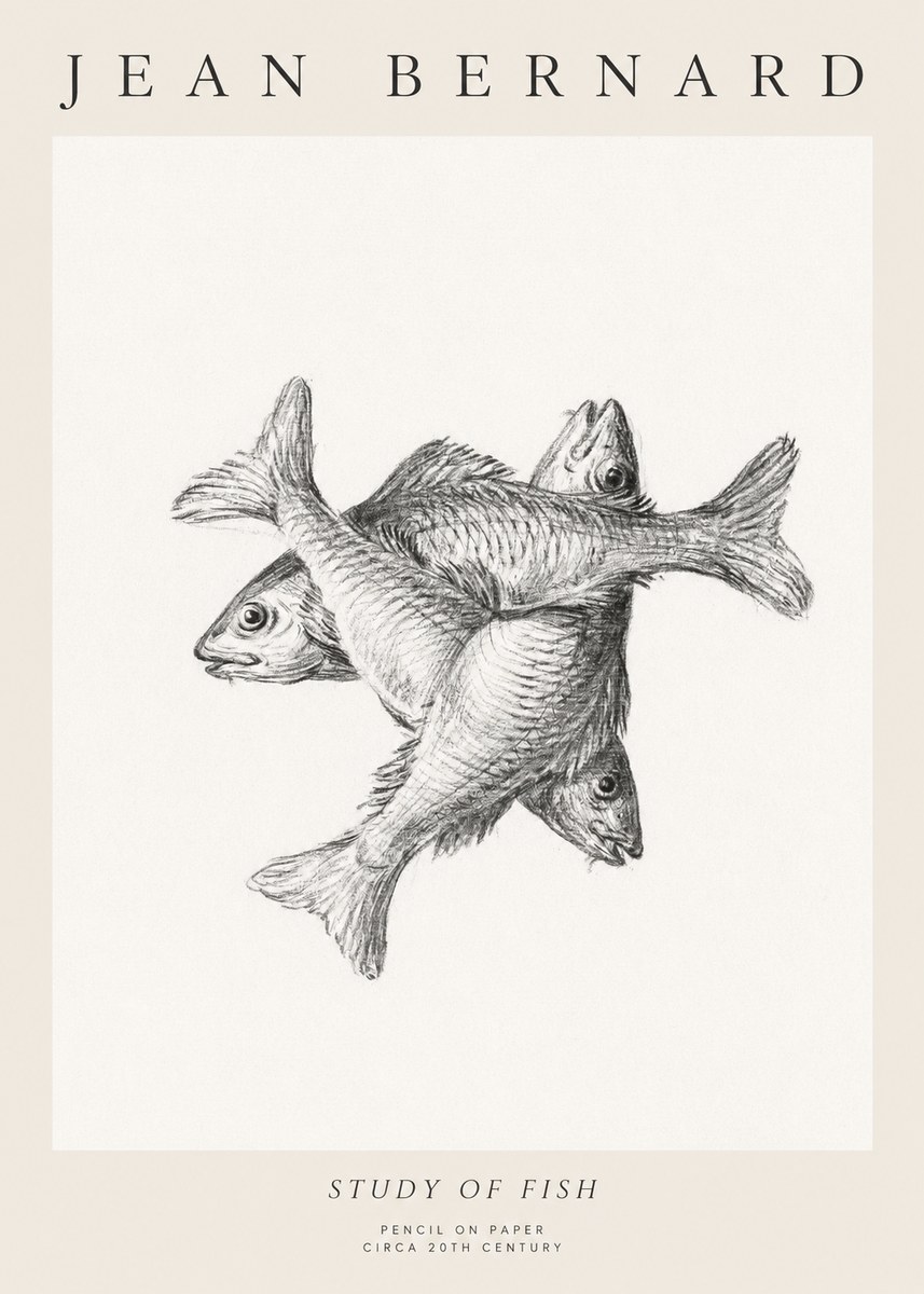 Jean Bernard Study of Fish No1 - Póster