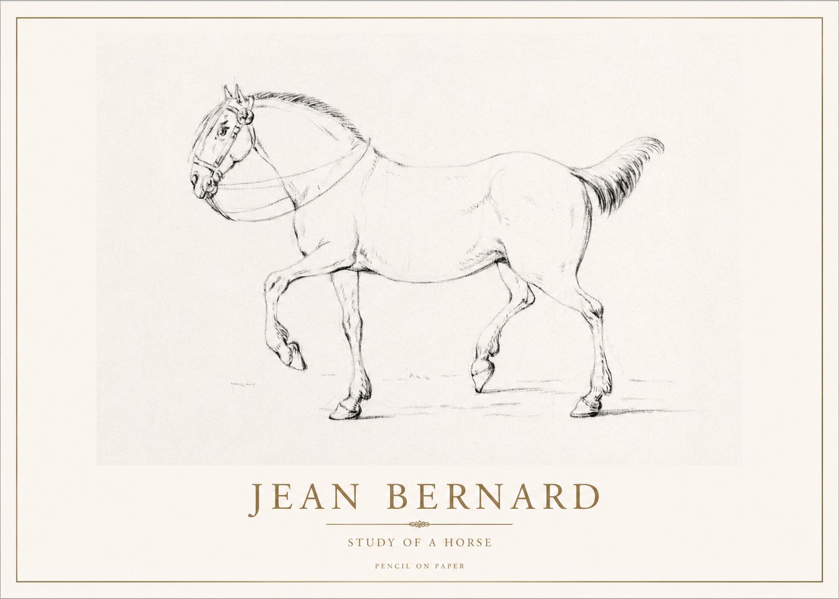 Jean Bernard Study of a Horse XVI No1 - Póster