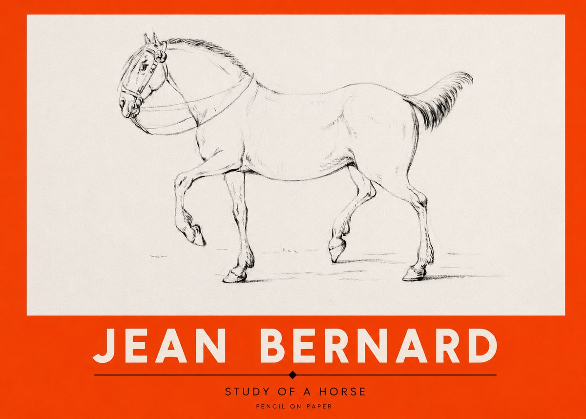 Jean Bernard Study of a Horse XVI No2 - Póster
