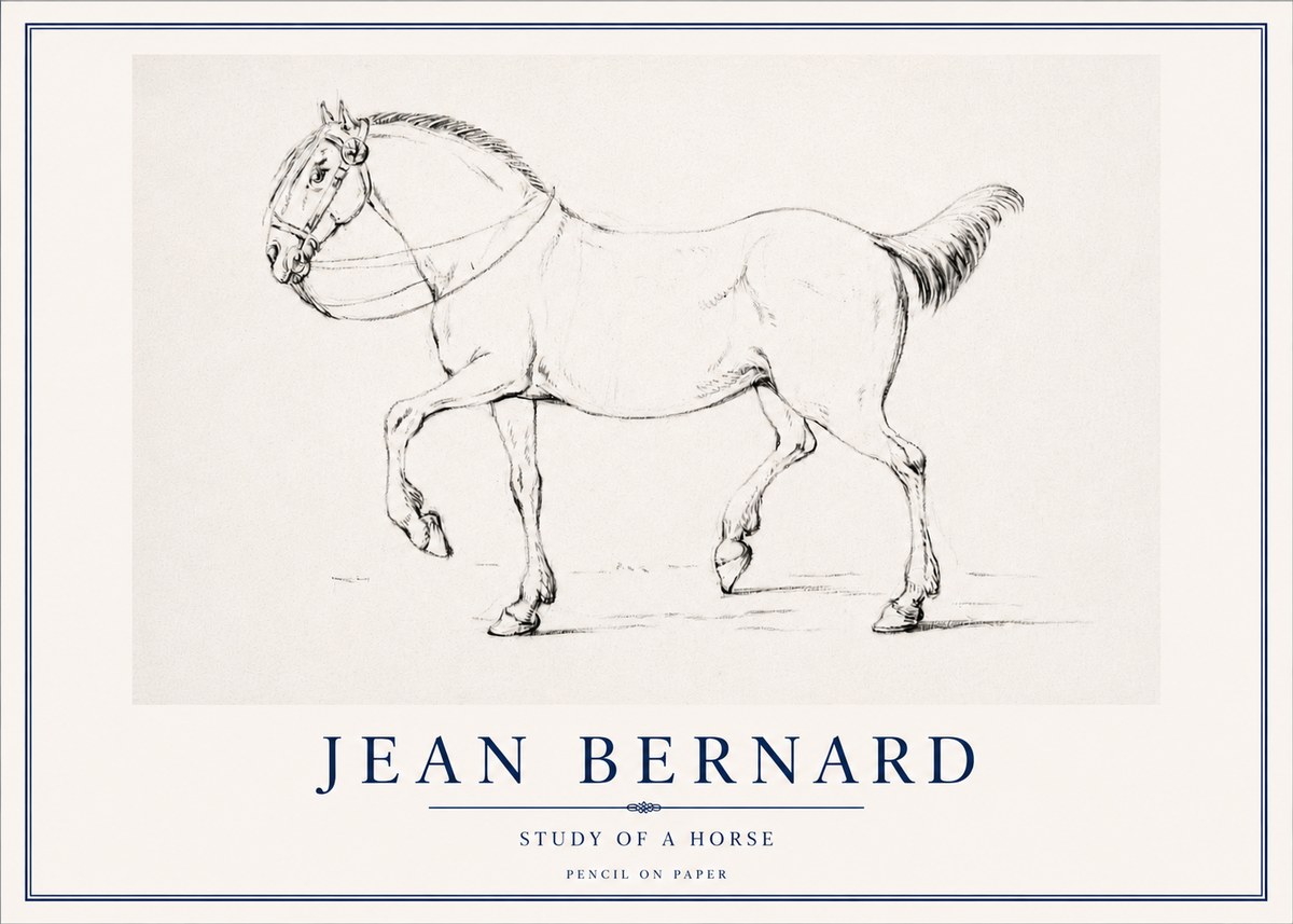 Jean Bernard Study of a Horse XVI No3 - Póster