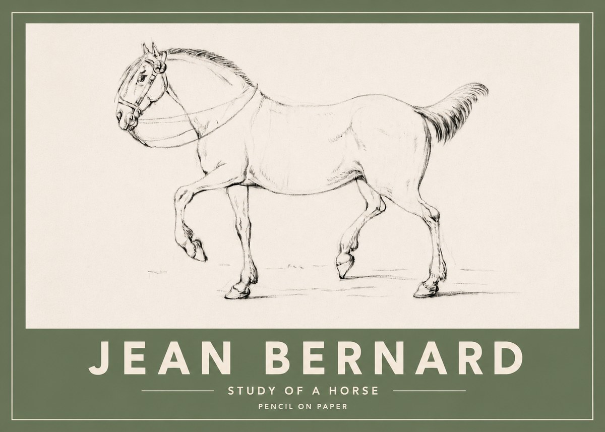 Jean Bernard Study of a Horse XVI No4 - Póster