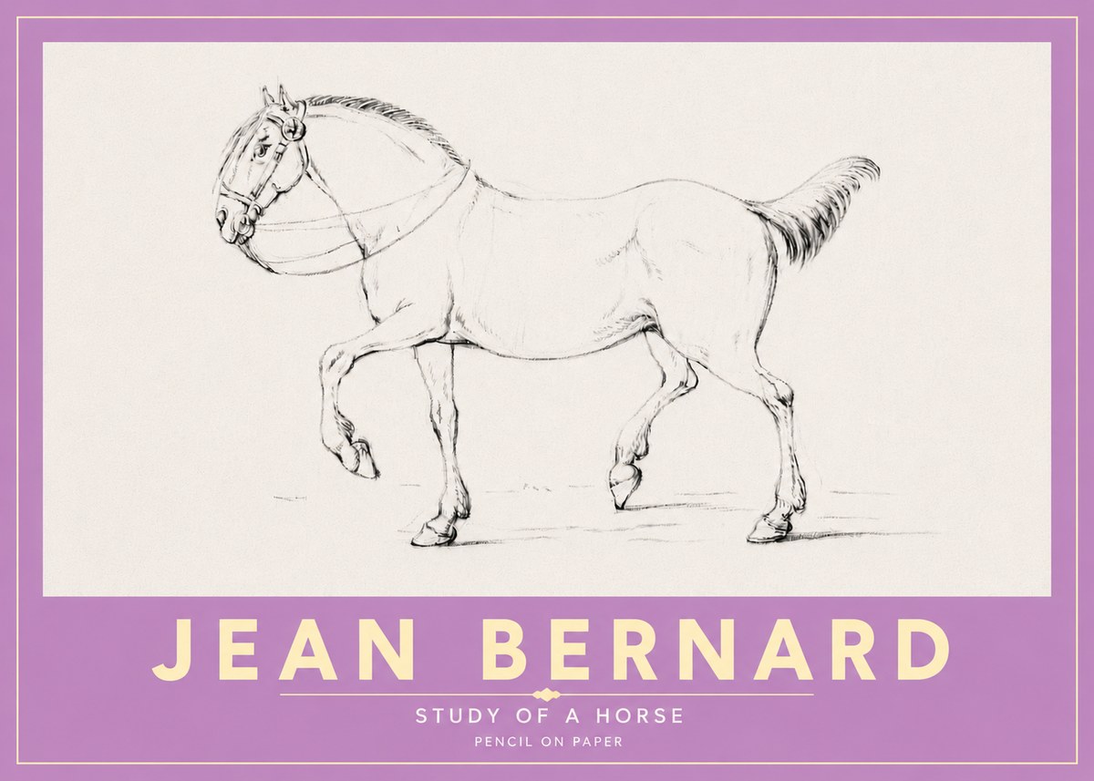 Jean Bernard Study of a Horse XVI No5 - Póster